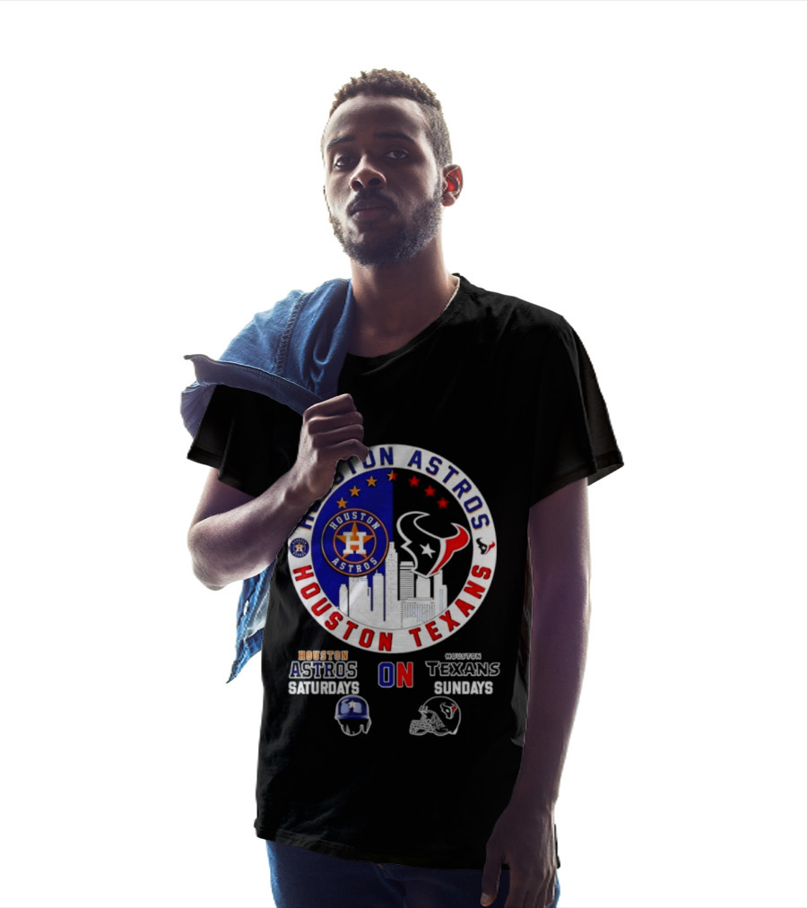 Houston Astros Saturdays Houston Texans Sundays Skyline Sports Fan T-Shirt