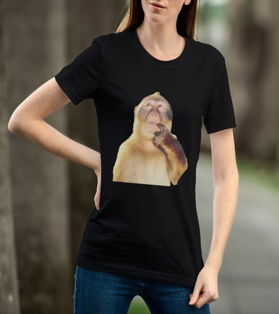 Pondering Monkey Curious Expression Contemplation T-Shirt