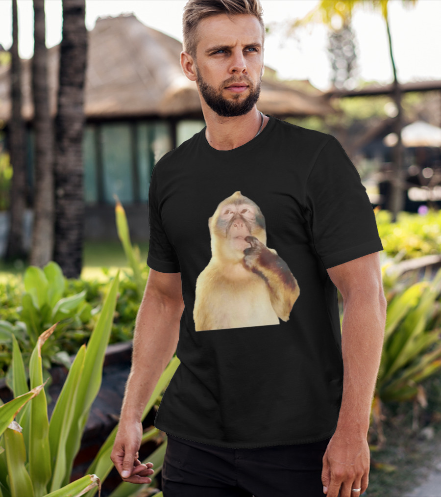 Pondering Monkey Curious Expression Contemplation T-Shirt