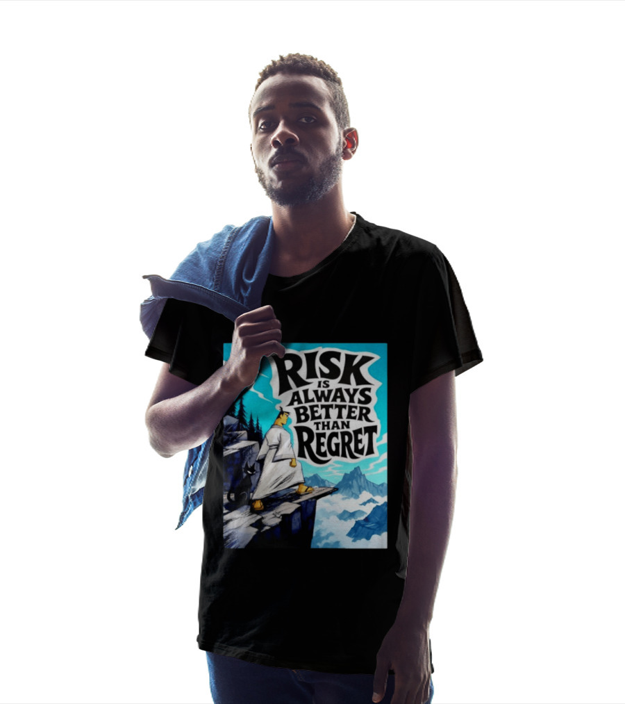 Samurai Jack Risk Is Always Better Than Regret Mountain Scene T-Shirt