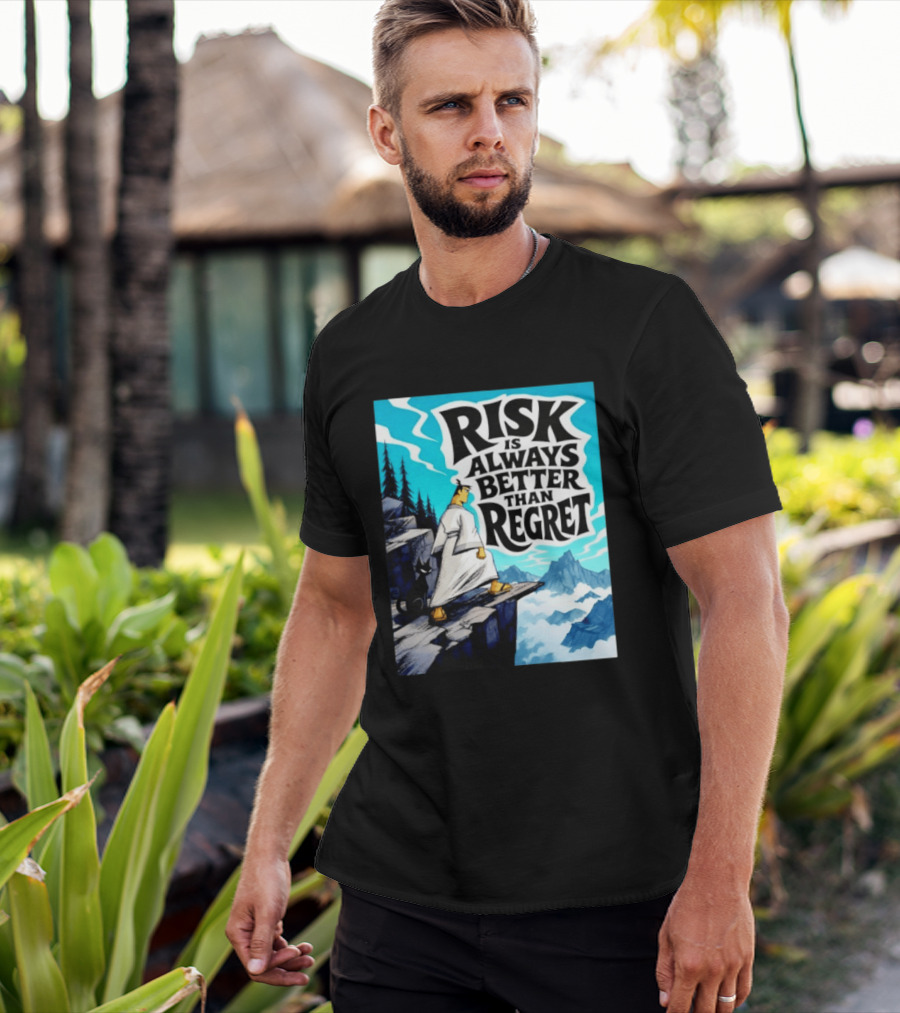 Samurai Jack Risk Is Always Better Than Regret Mountain Scene T-Shirt