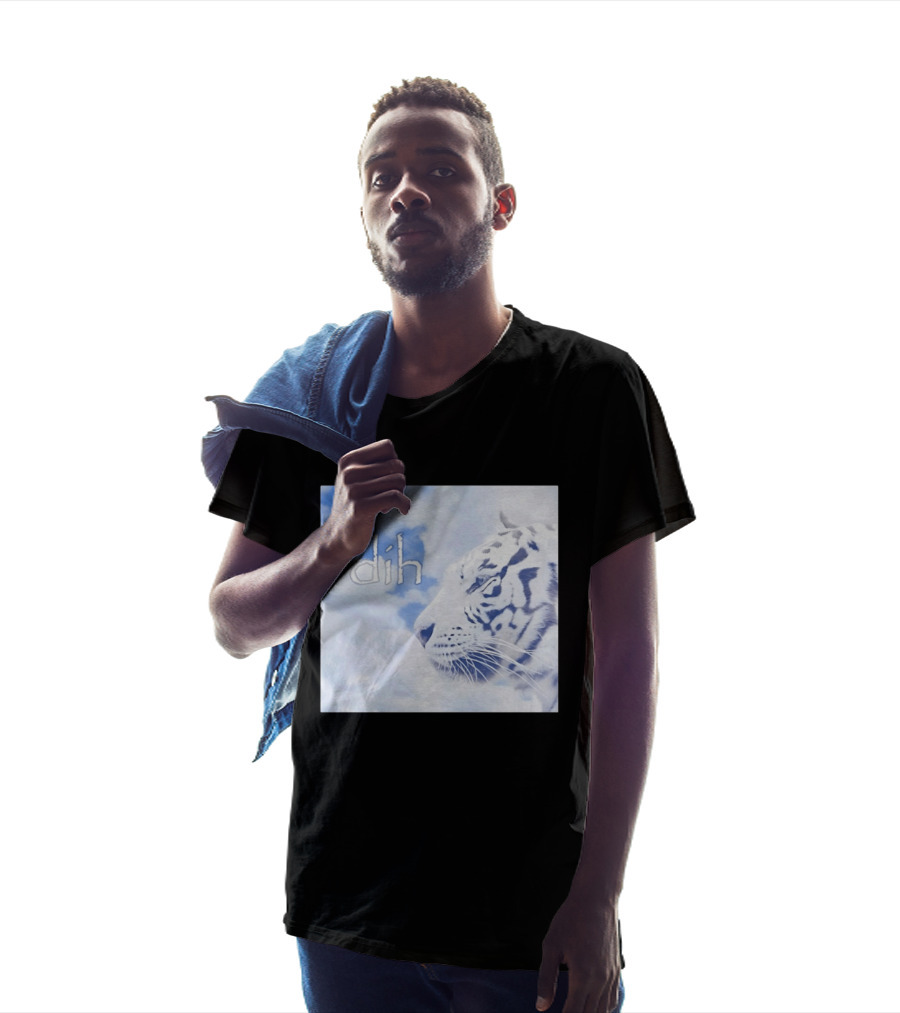 Tiger Dih Majestic Clouds White Bengal Tiger Profile T-Shirt