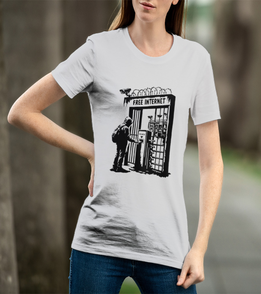 Free Internet Surveillance ID Check Privacy Concerns T-Shirt
