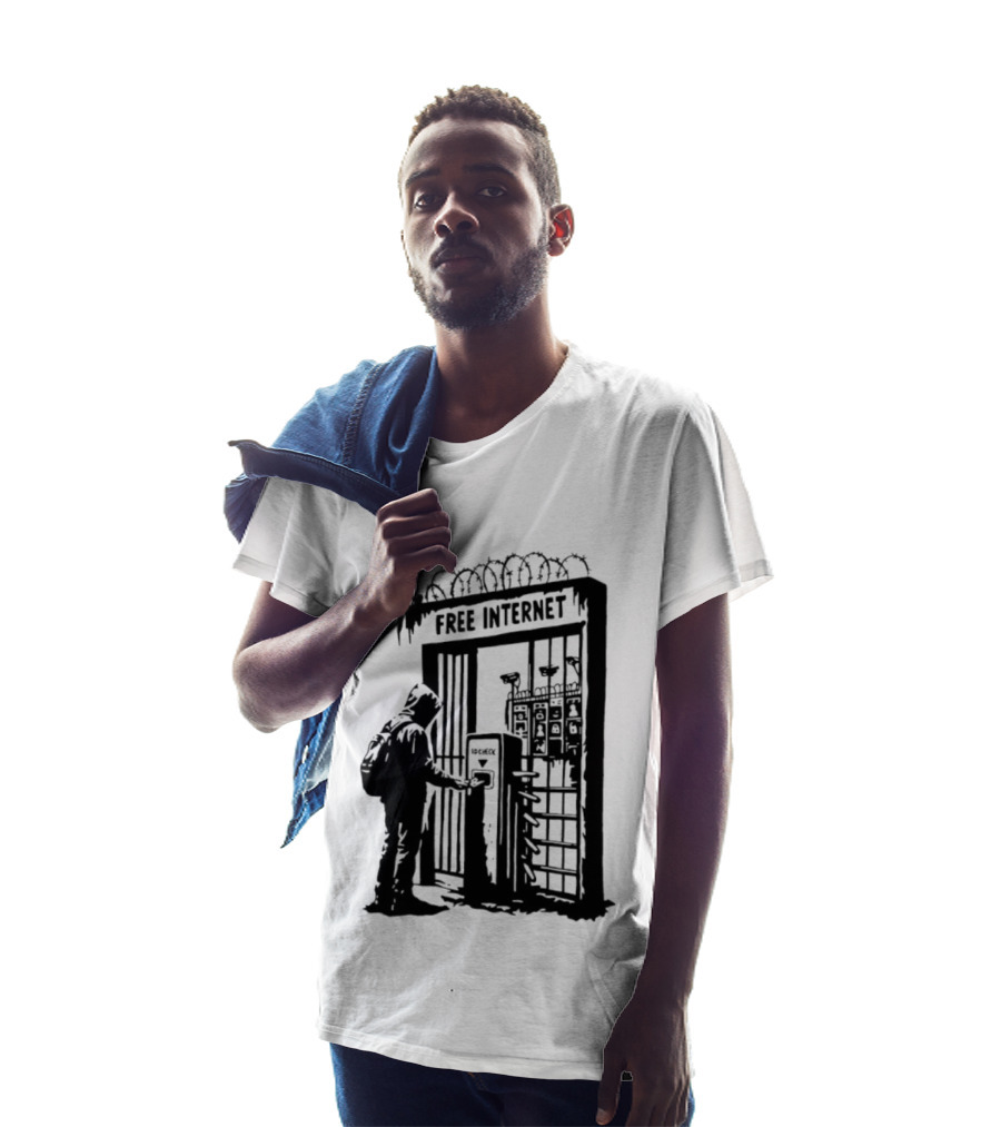 Free Internet Surveillance ID Check Privacy Concerns T-Shirt