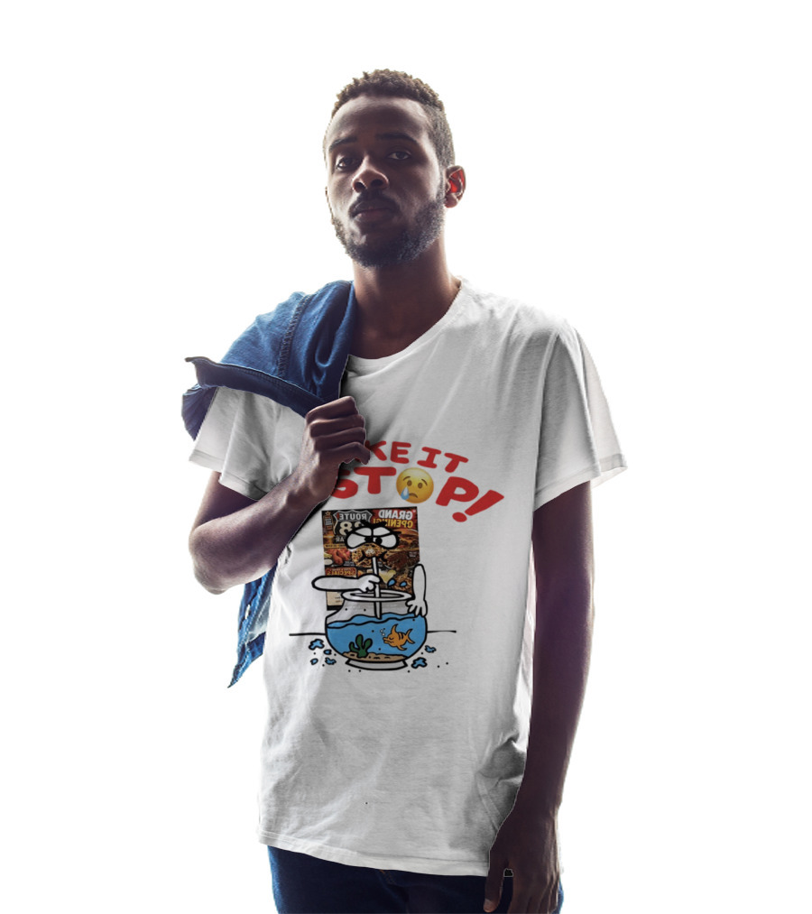 Make It Stop Route 88 Grand Opening Specials Crying Emoji Fish Bowl T-Shirt