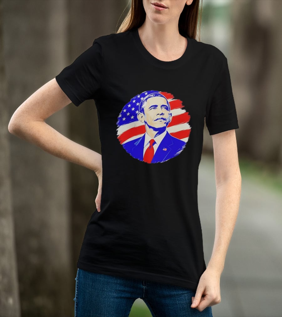Barack Obama American Flag US President T-Shirt