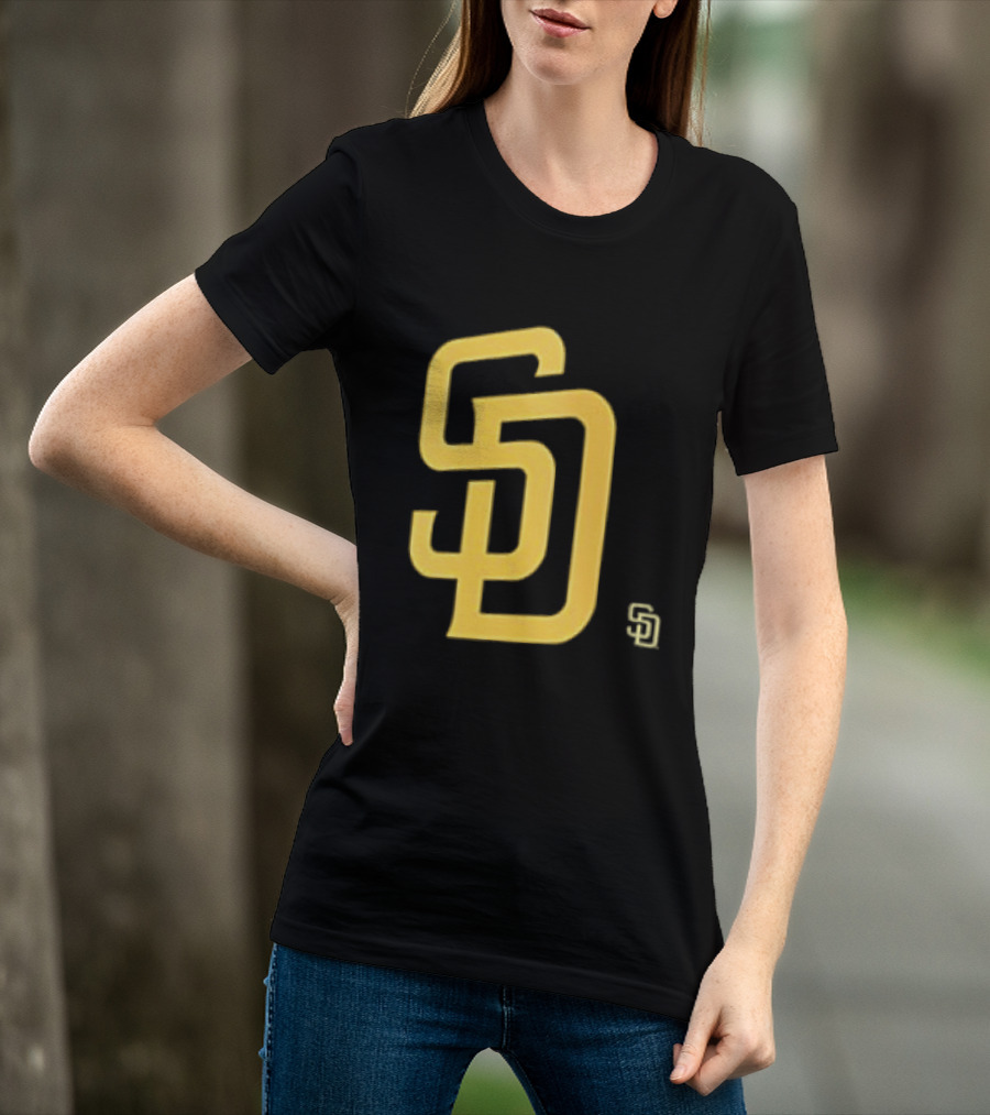 San Diego Padres SD Logo Cartoon 2 Sided T-Shirt