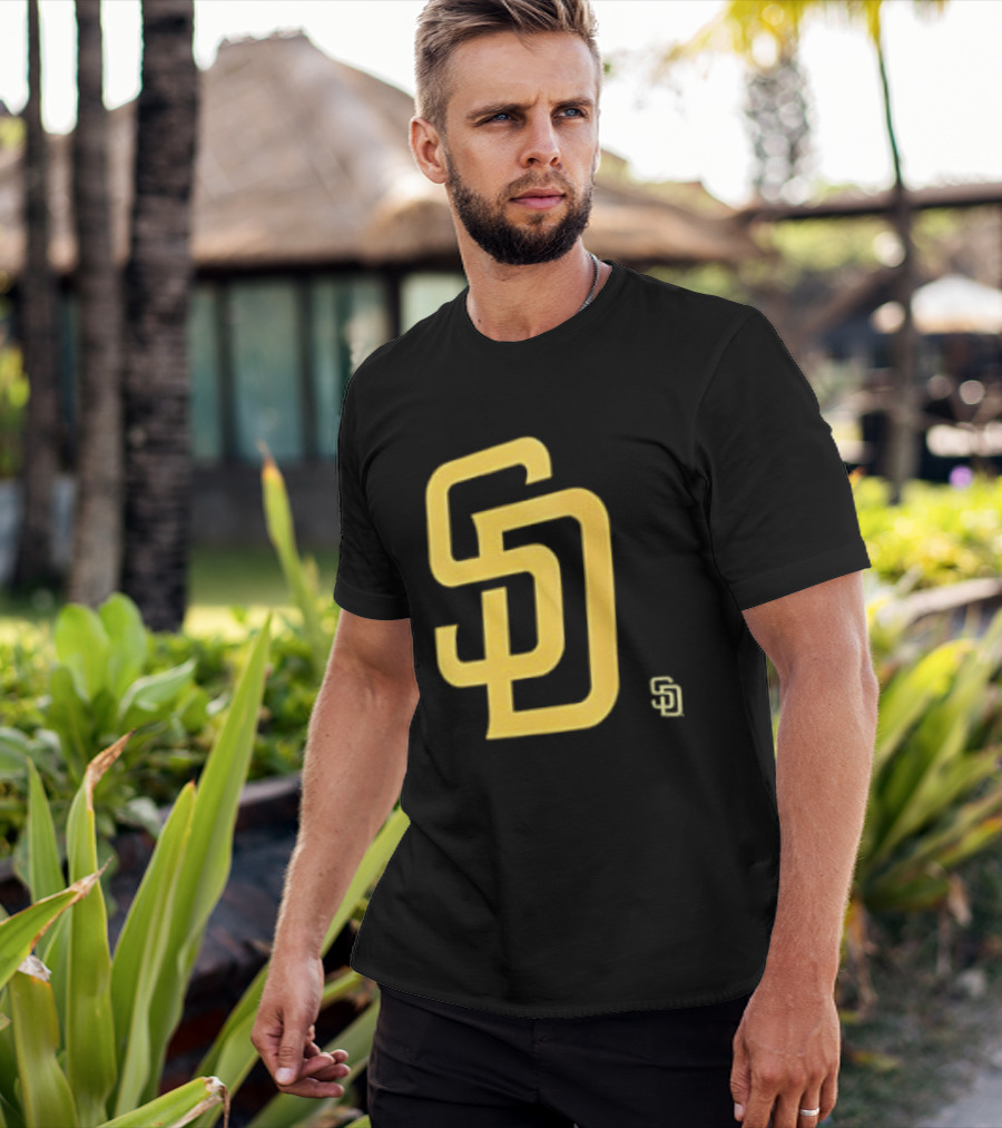 San Diego Padres SD Logo Cartoon 2 Sided T-Shirt