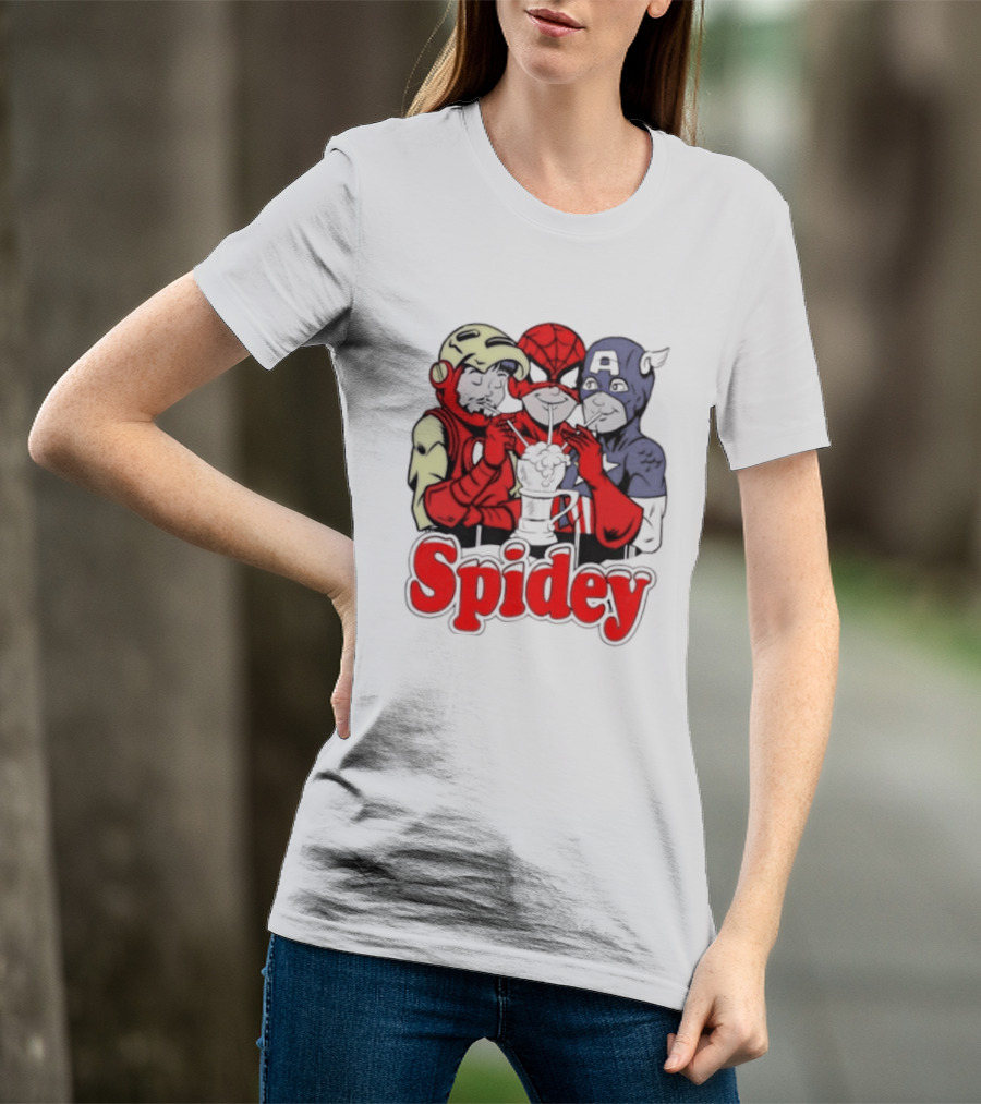 Spidey Iron Man Captain America Beer Meme T-Shirt