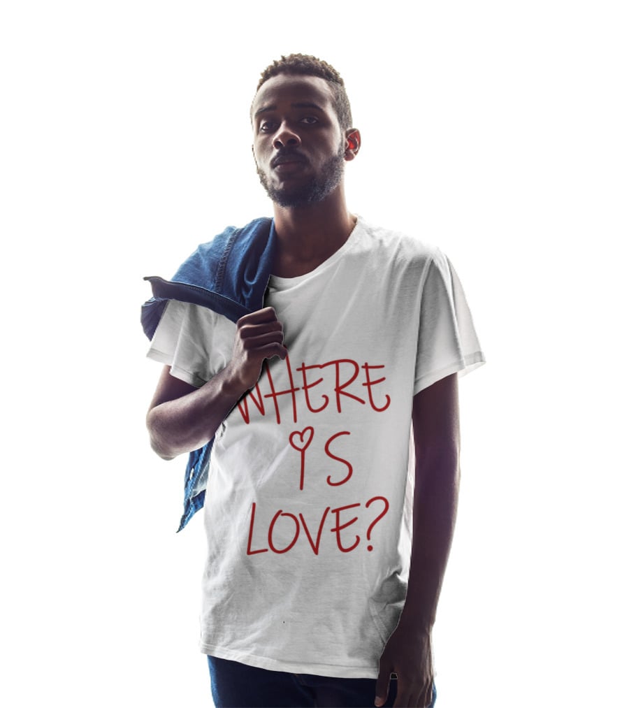 Where Is Love Heart Question Romance In Red T-Shirt