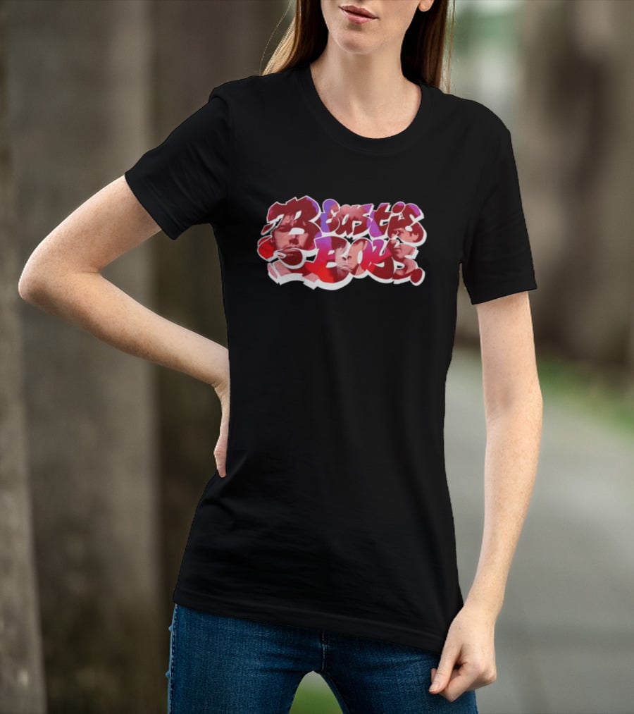 Beastie Boys Get Busy Or Get Lost Red And White Text With Faces T-Shirt