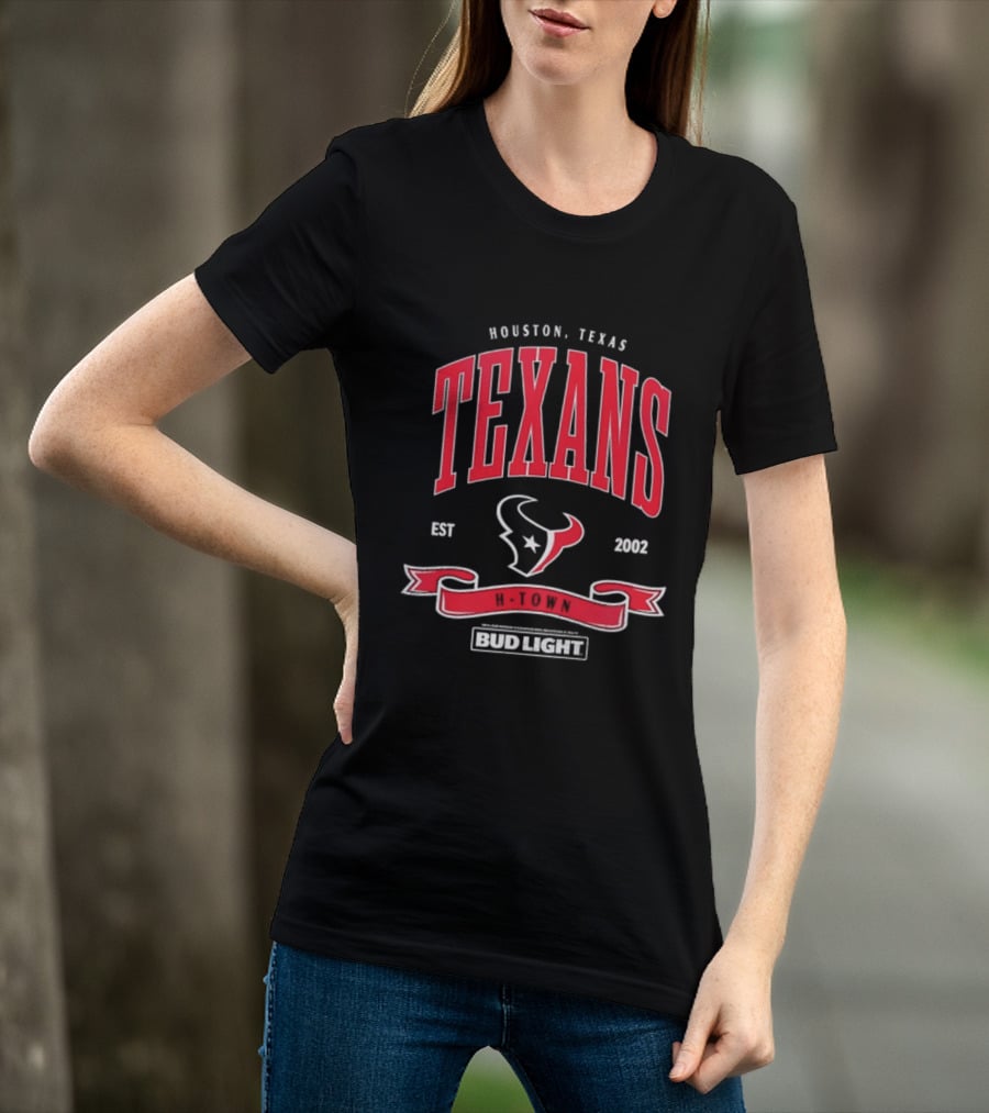 Houston Texas Texans EST 2002 Bud Light H Town T-Shirt