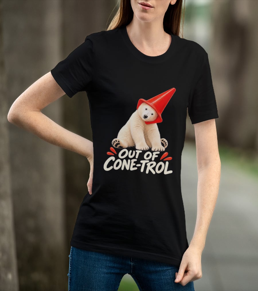 Out Of Cone Trol Polar Bear Traffic Cone Viral T-Shirt