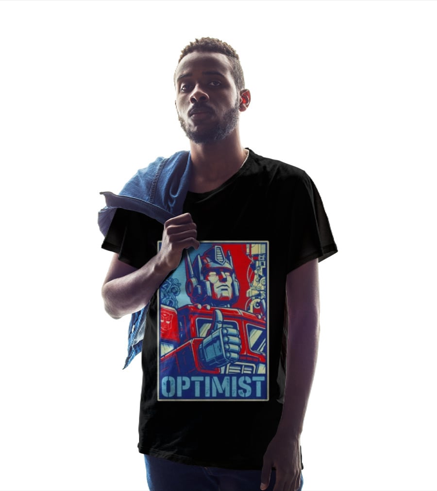 Optimus Prime Optimist Transformers Art Thumbs Up T-Shirt
