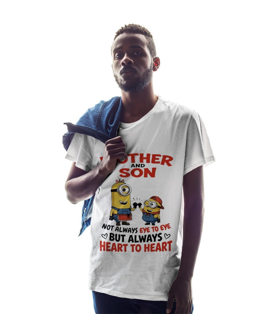 Mother And Son Minions Not Always Eye To Eye Always Heart To Heart T-Shirt