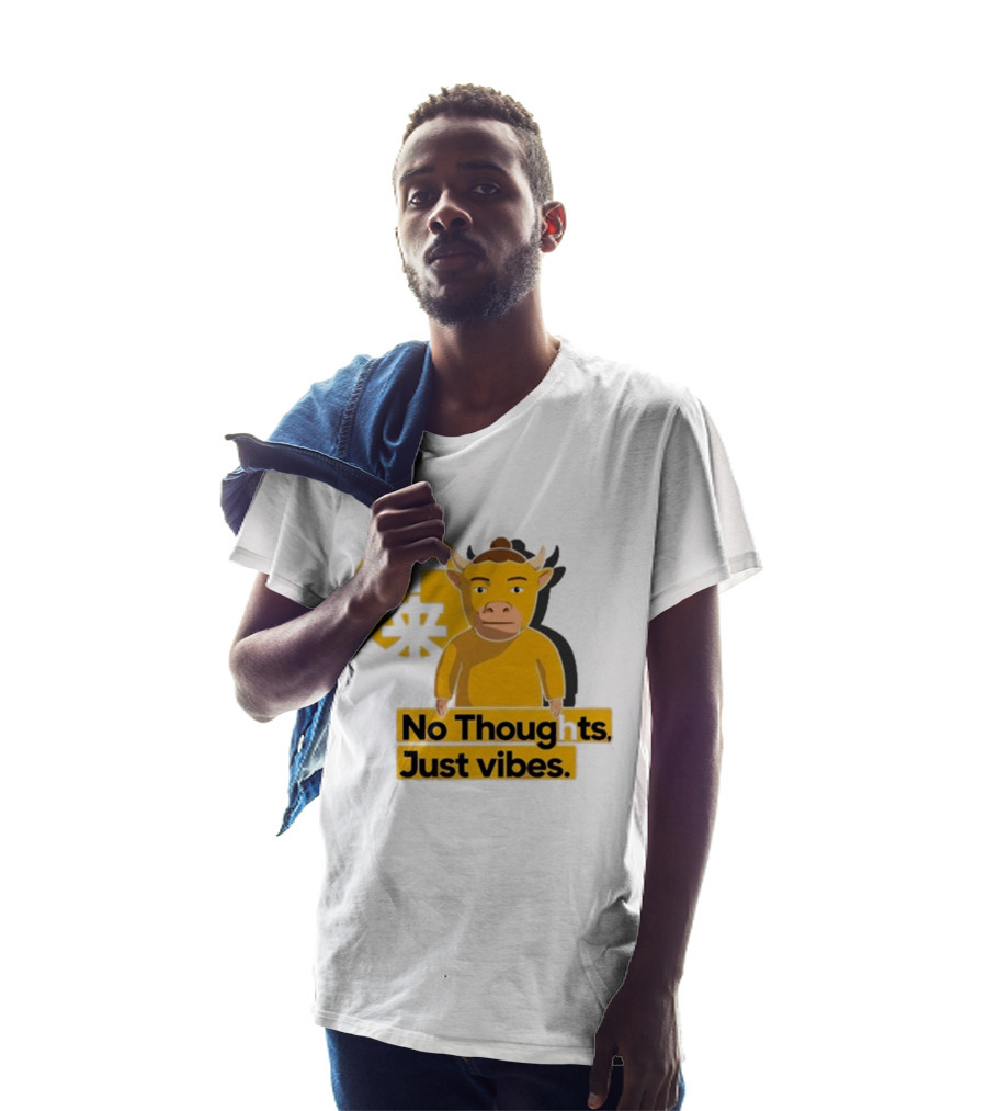 Niu Lai Ox No Thoughts Just Vibes Yellow T-Shirt