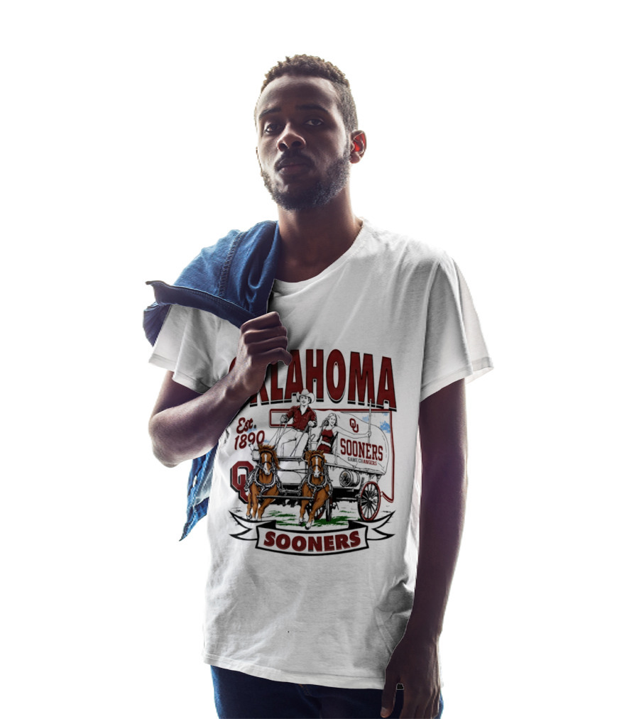 Oklahoma Sooners NCAA Football Est 1890 Wagon Horses Team T-Shirt