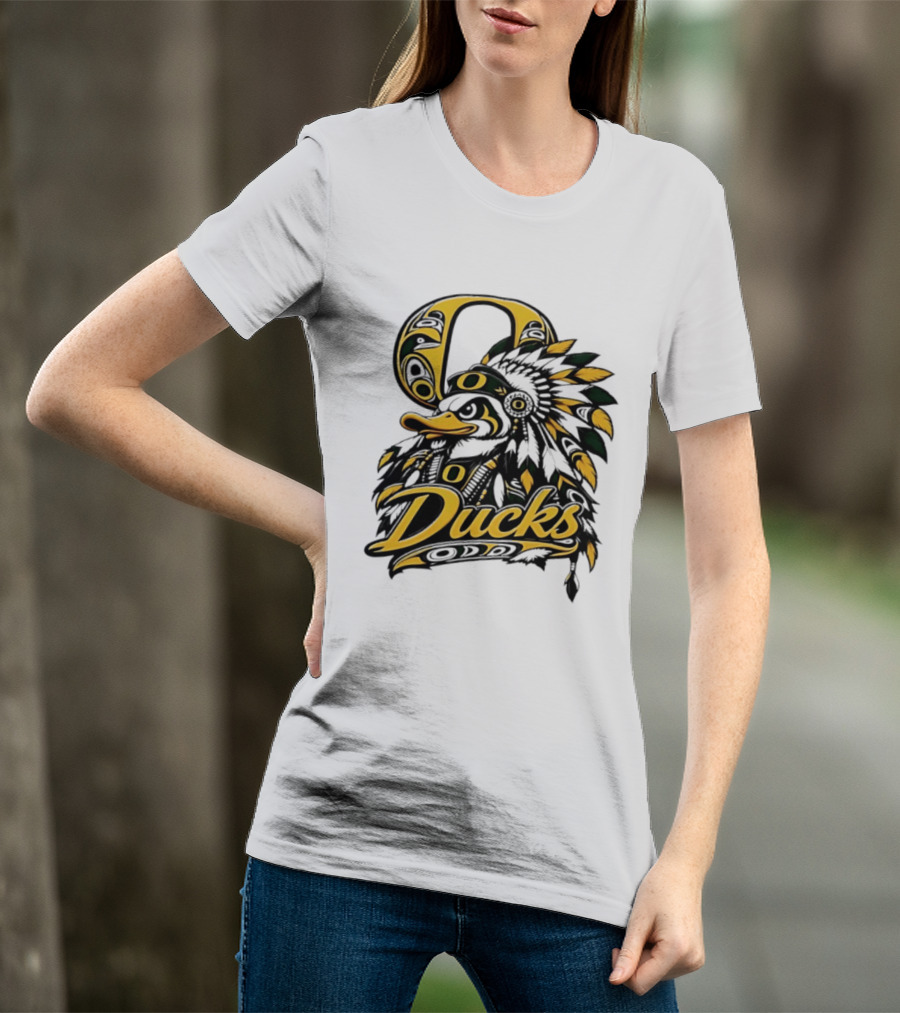 Oregon Ducks Native American Headdress Tribal T-Shirt