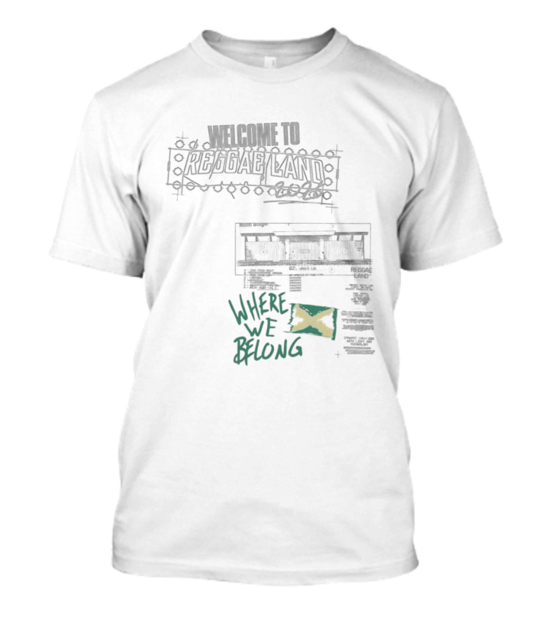 Welcome To Reggae Land 2026 Where We Belong Jamaica Flag T-Shirt