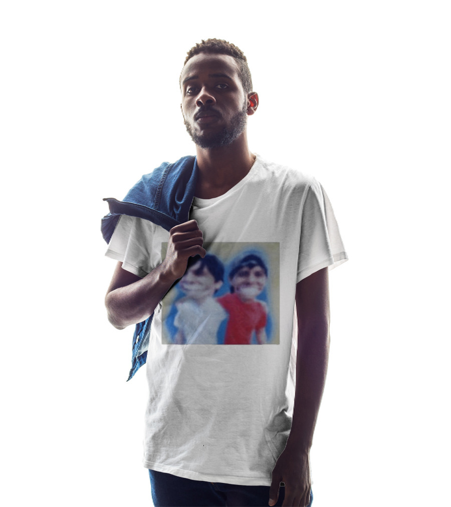 Slushy Noobs Hugging Cartoon Characters In Red And White Outfits T-Shirt