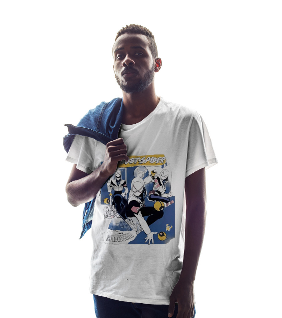 Ghost Spider Web Head Spider Man T-Shirt