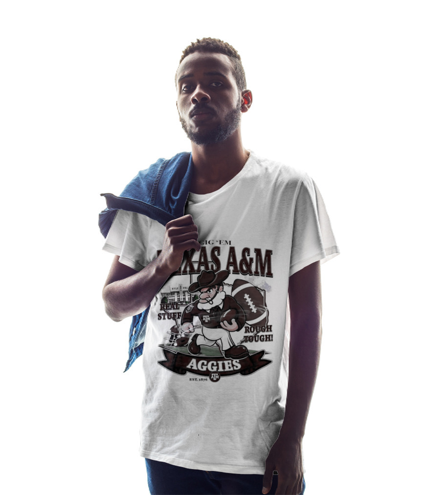 Texas A&M Aggies Gig 'Em Real Stuff Rough Tough T-Shirt