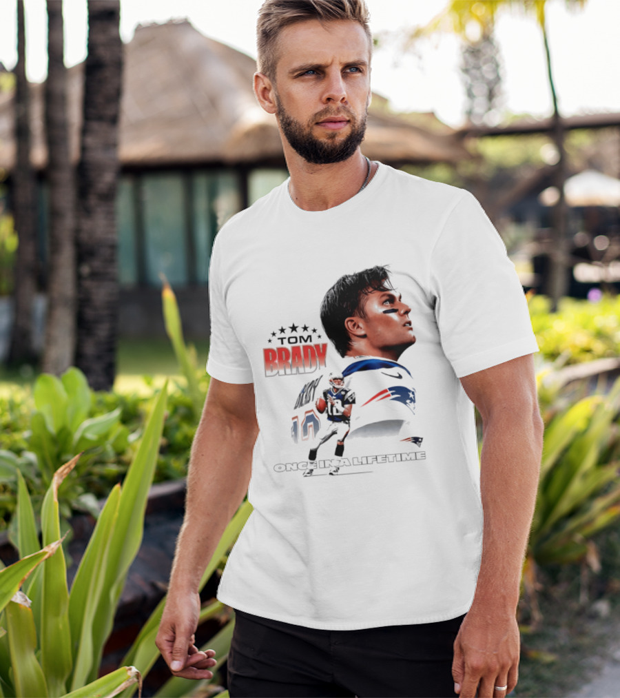Tom Brady New England Patriots Once In A Lifetime Stars Collage T-Shirt