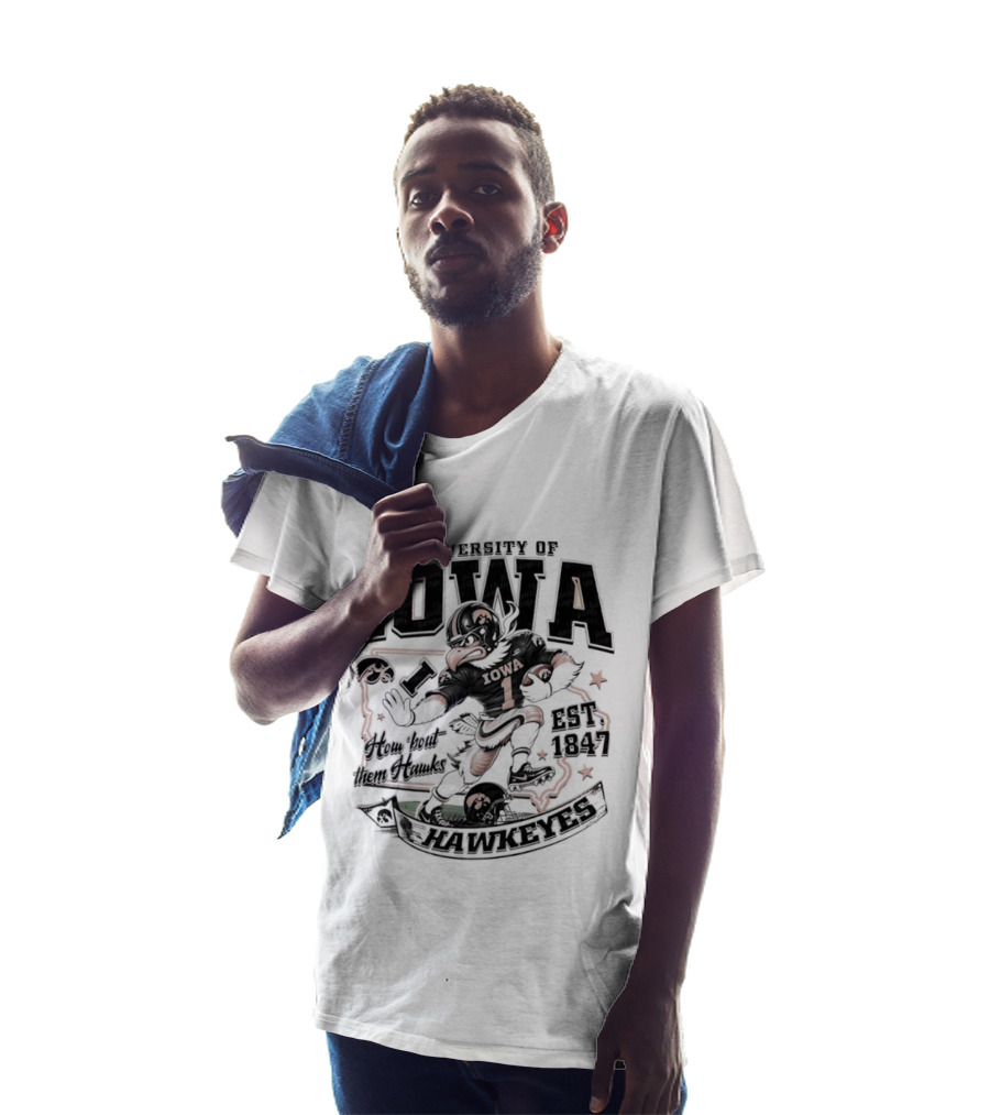 University Of Iowa How 'Bout Them Hawks Football Mascot Est 1847 T-Shirt