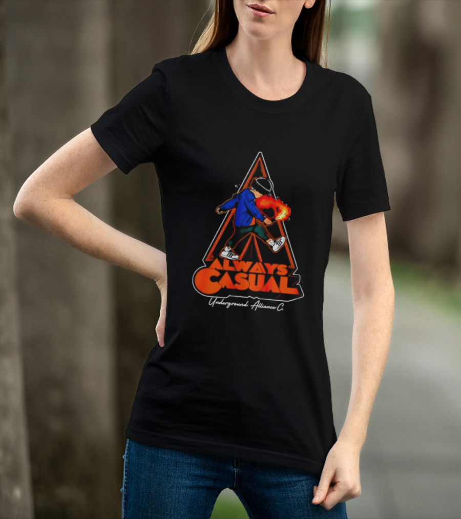 Always Casual Underground Alliance C Youth Flare Fire Backpack Street T-Shirt