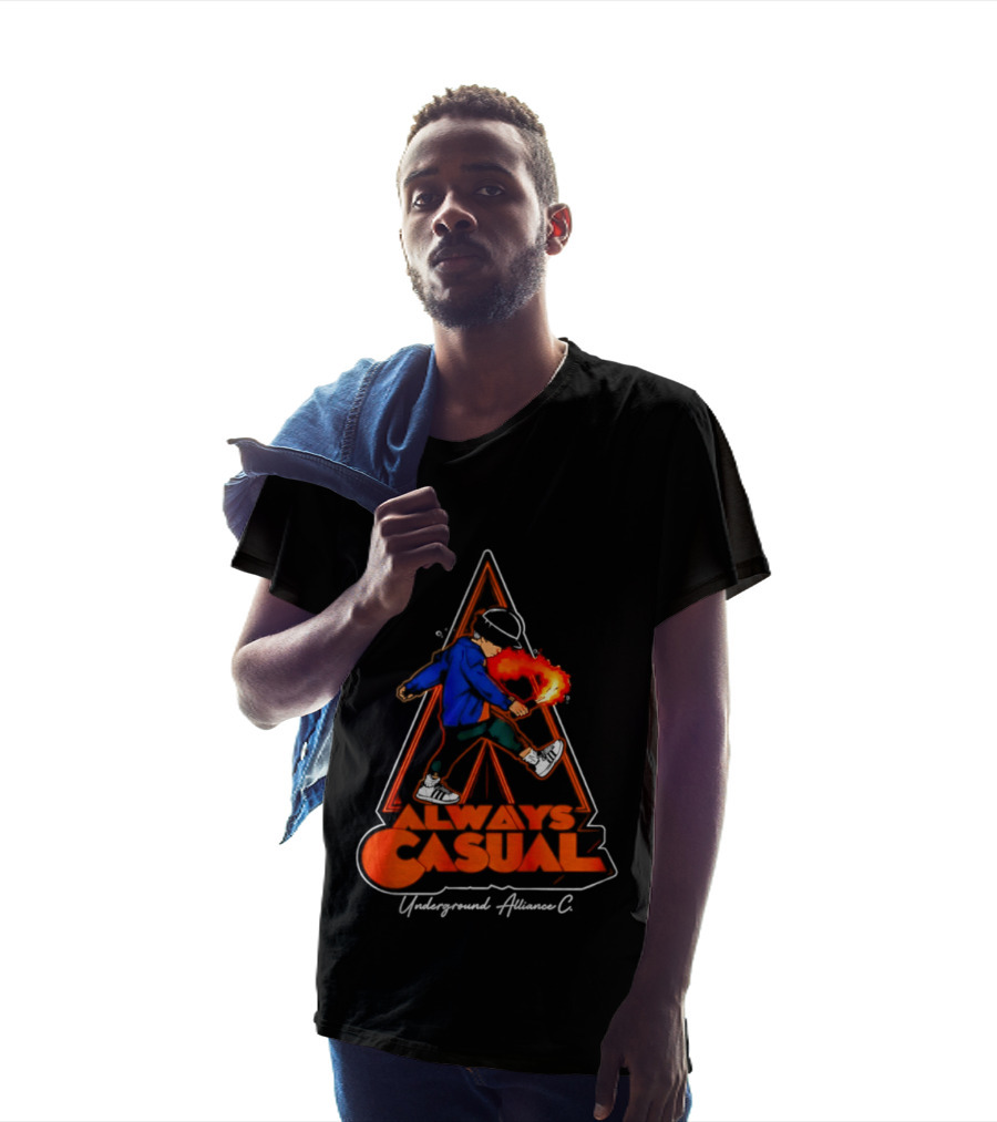 Always Casual Underground Alliance C Youth Flare Fire Backpack Street T-Shirt