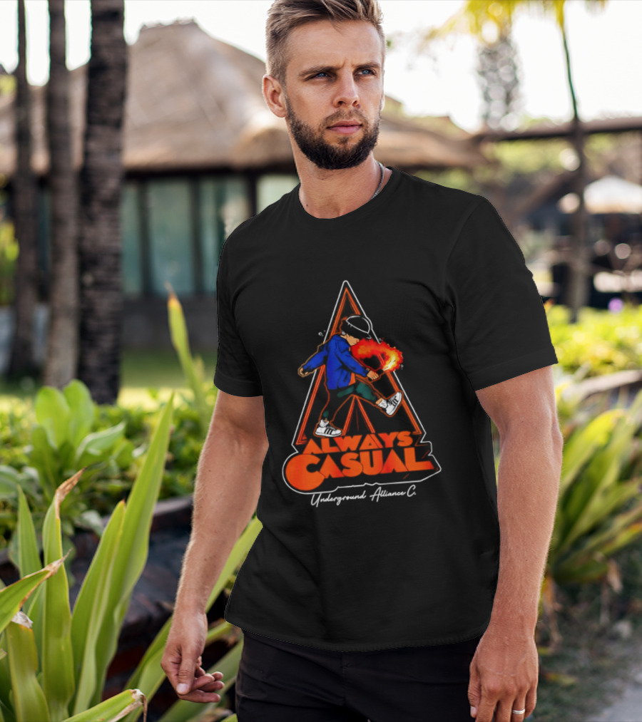 Always Casual Underground Alliance C Youth Flare Fire Backpack Street T-Shirt