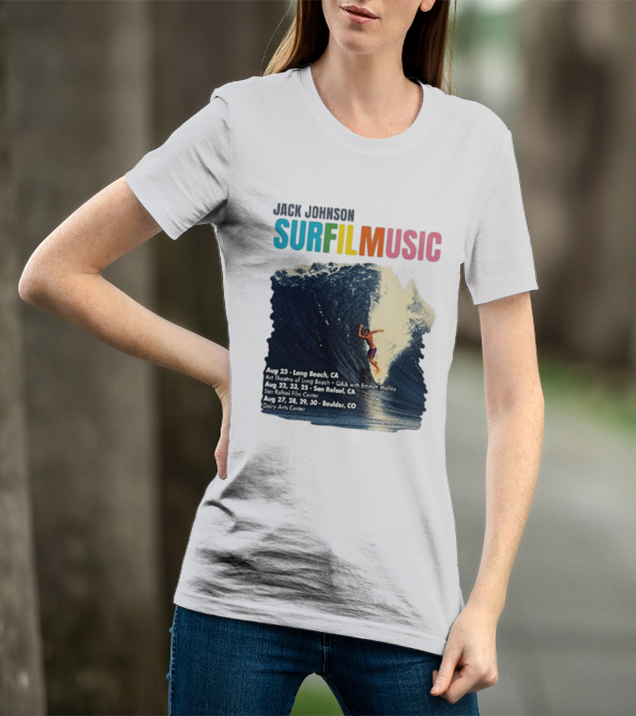 Jack Johnson Surf Film Music Long Beach Art Theatre Aug 23 2026 T-Shirt