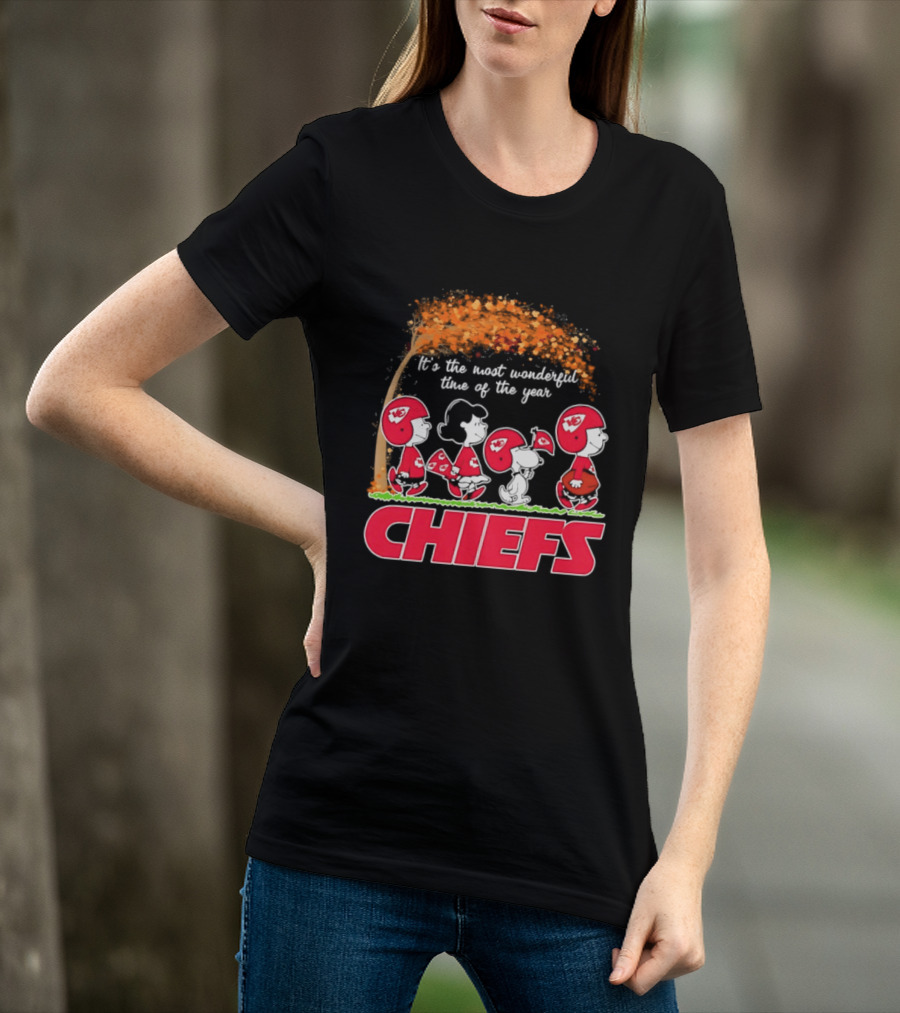 Peanuts Kansas City Chiefs Halloween 2026 Most Wonderful Time Of The Year T-Shirt