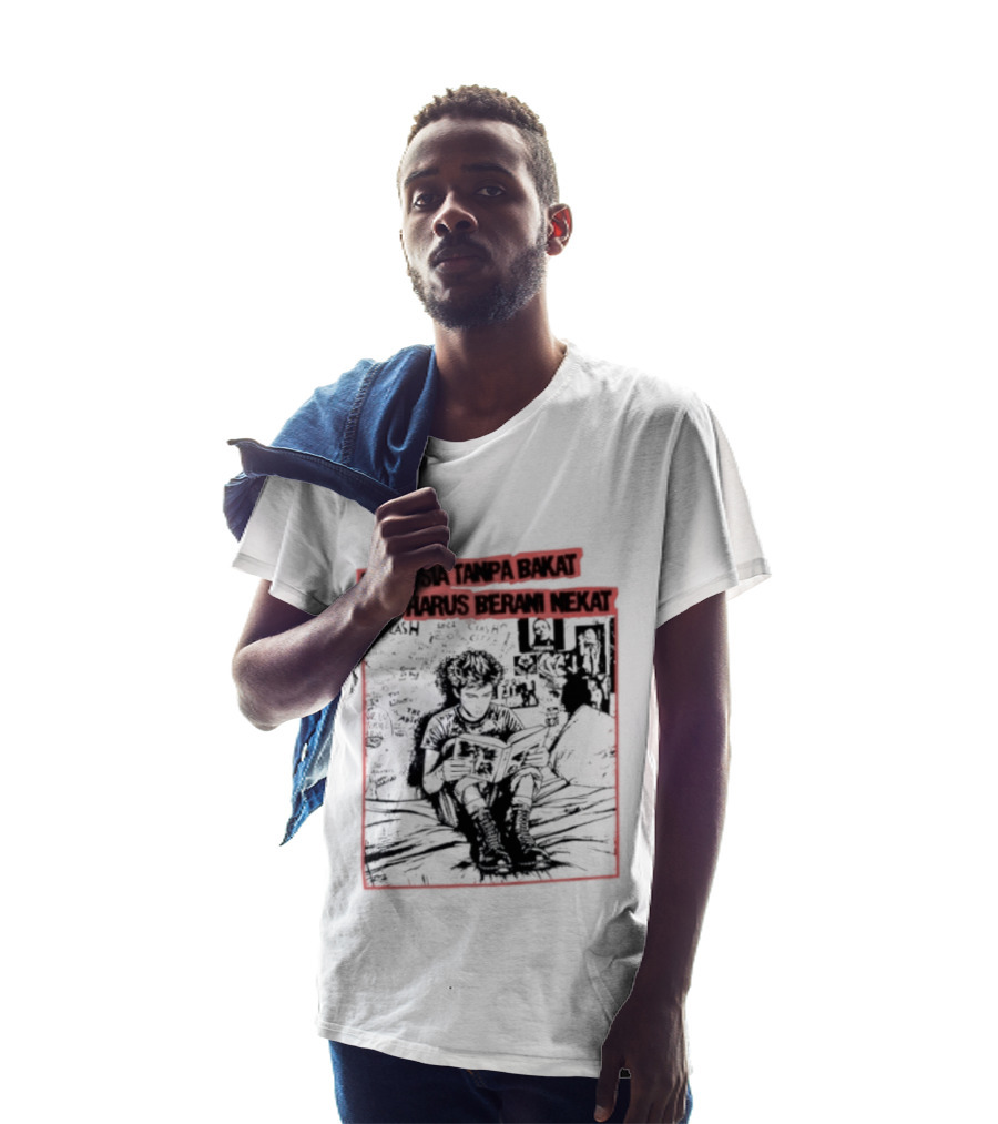 Manusia Tanpa Bakat Harus Berani Nekat Punk Collage T-Shirt