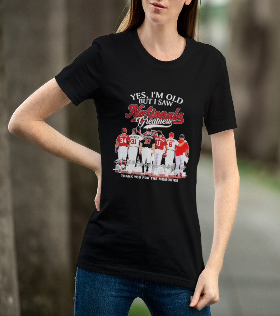 Yes I'm Old But I Saw Nationals Greatness Thank You For The Memories Harper Zimmerman Rendon T-Shirt