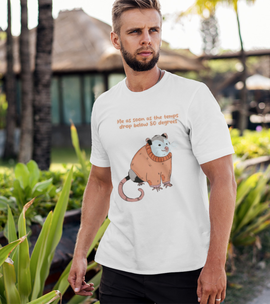 Opossum Cozy Sweater Temps Below 80 Degrees T-Shirt