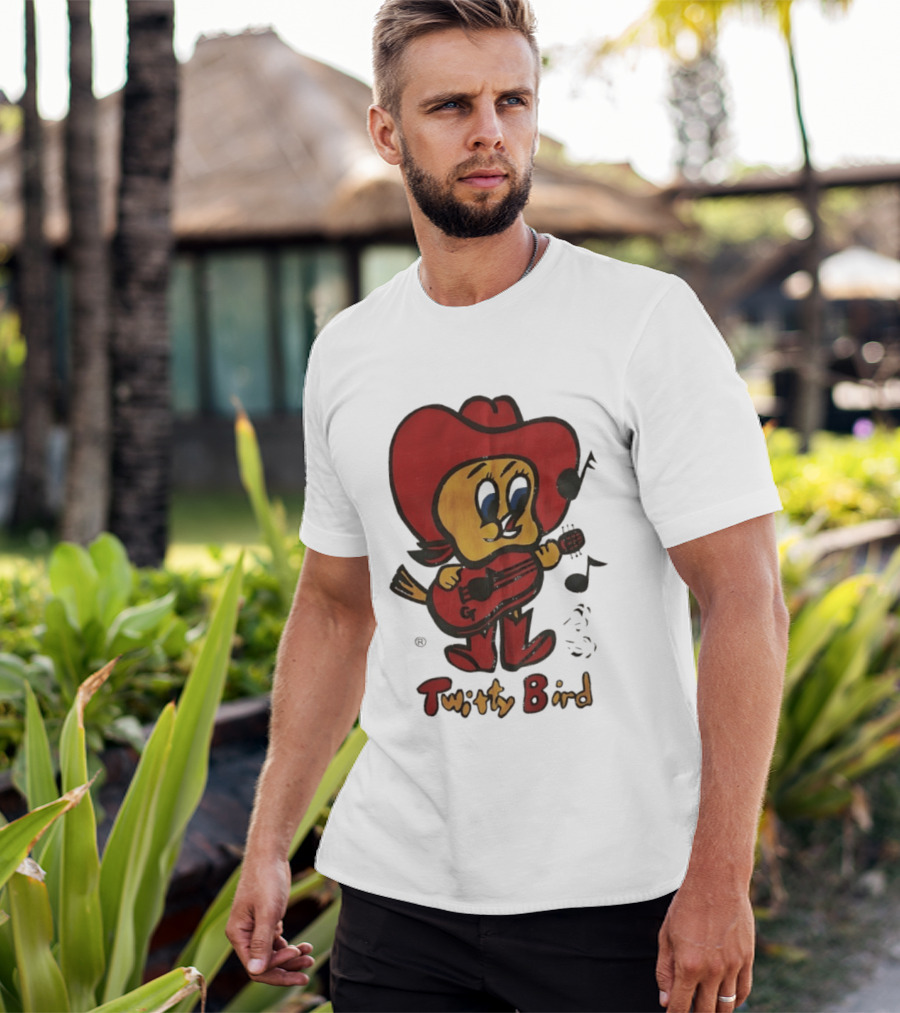 Twitty Bird Cowboy Musician Playing Guitar T-Shirt