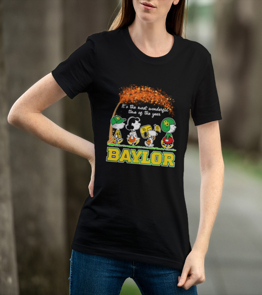 Baylor Bears Peanuts It's The Most Wonderful Time Of The Year Halloween 2026 Charlie Brown Snoopy Woodstock T-Shirt