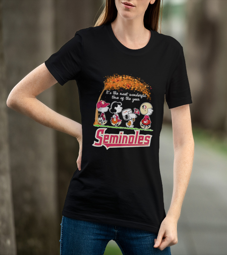 Florida State Seminoles Peanuts Halloween 2026 It's The Most Wonderful Time Of The Year T-Shirt