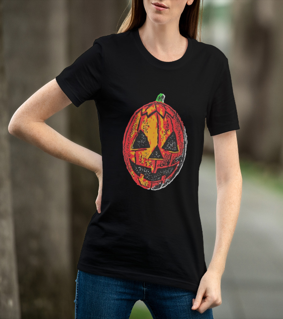 Halloween Trio Pumpkin Jack O' Lantern Black And Orange T-Shirt