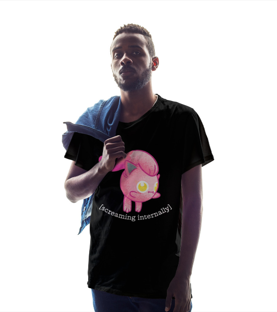 Jigglypuff Screaming Internally Pokemon Cute Expression T-Shirt