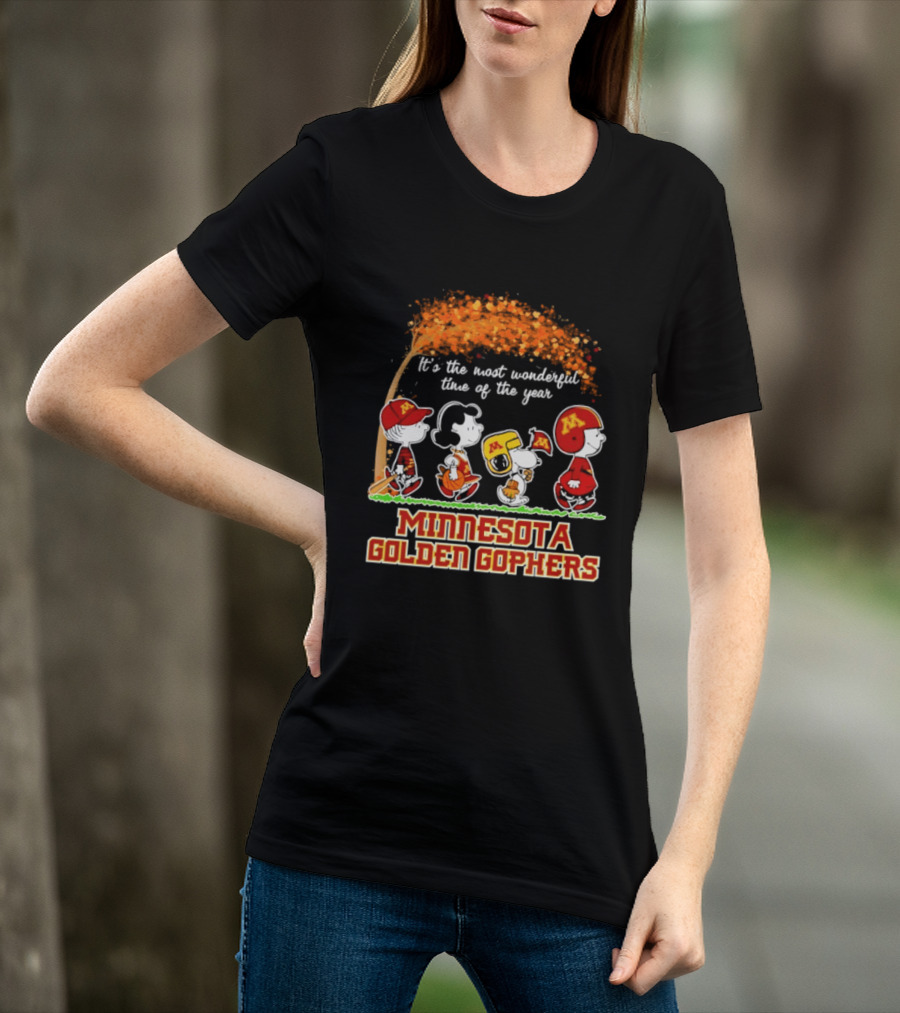 Minnesota Golden Gophers Peanuts It's The Most Wonderful Time Of The Year Halloween 2026 T-Shirt