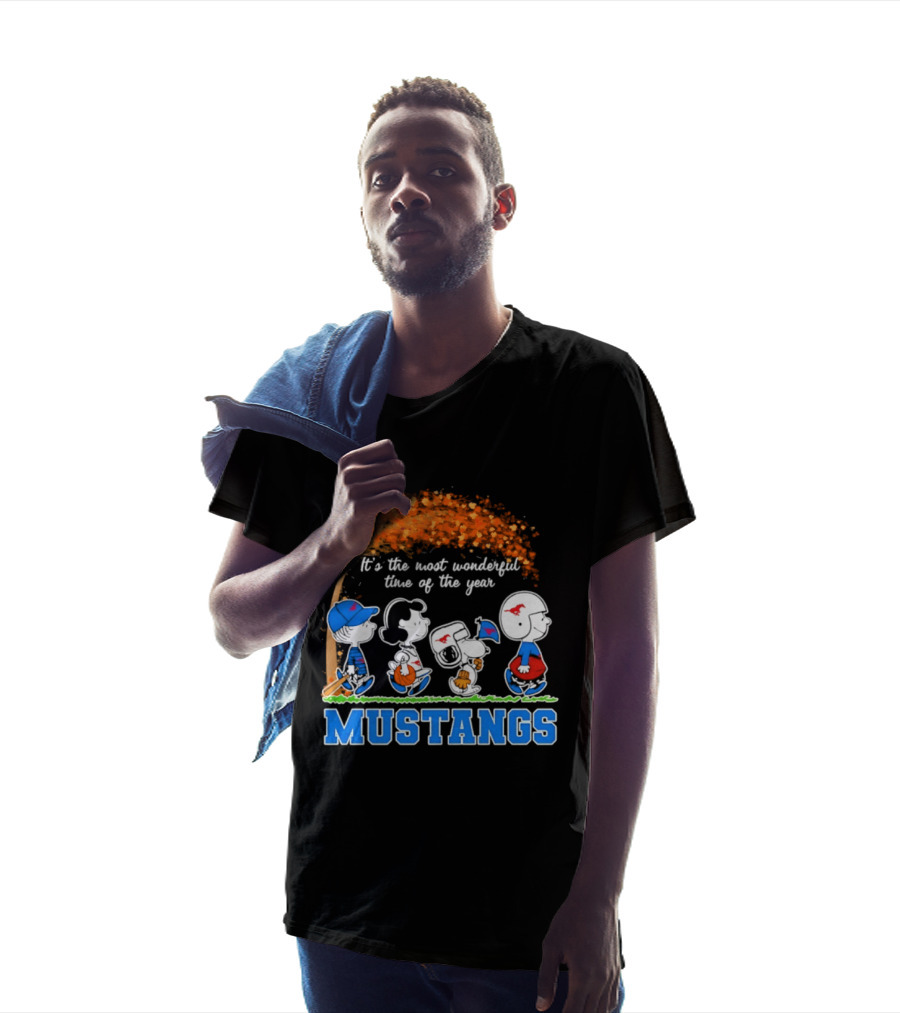SMU Mustangs Peanuts Most Wonderful Time Of The Year Fall Halloween 2026 T-Shirt