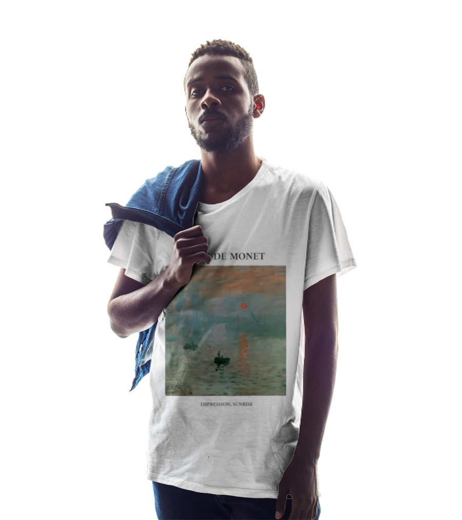 Claude Monet Impression Sunrise Oil Painting T-Shirt