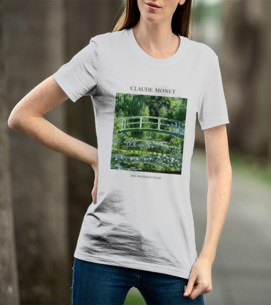 Claude Monet The Waterlily Pond Painting Scenic Landscape T-Shirt