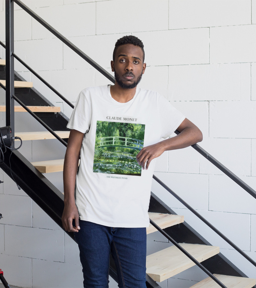 Claude Monet The Waterlily Pond Painting Scenic Landscape T-Shirt