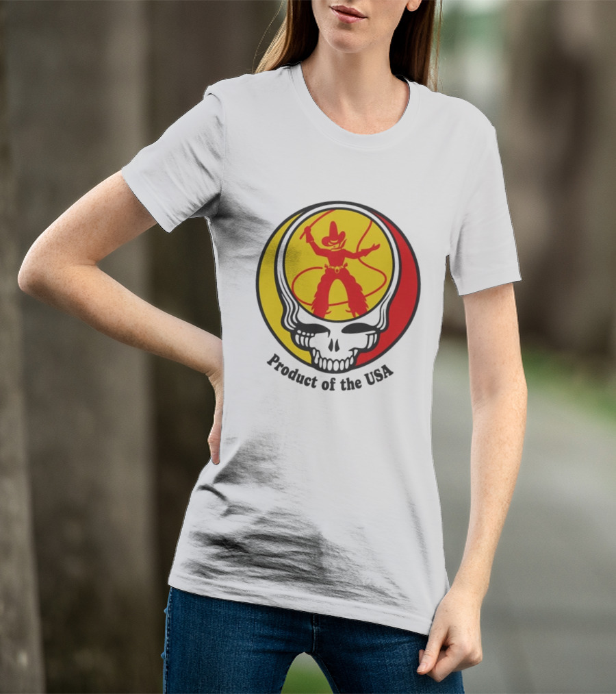 Dead Set Texas Pete Hot Sauce Cowboy Roper Skull USA T-Shirt
