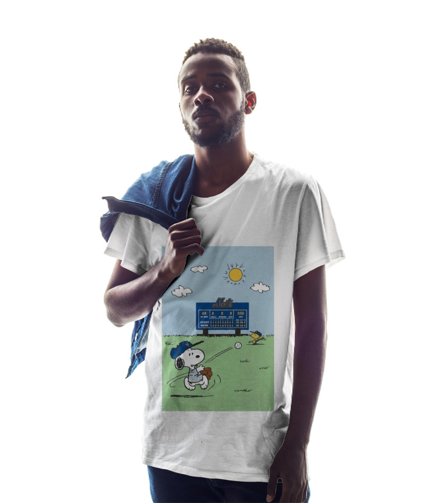 NY Mets Peanuts Snoopy Baseball Game Day T-Shirt