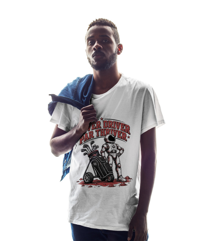 Rover Driver Par Thriver Astronaut Golfing Adventure T-Shirt