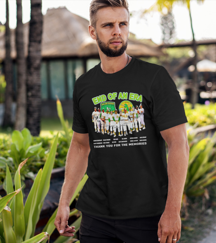 Oakland Athletics End Of An Era Oakland Coliseum A's Logo Thank You For The Memories T-Shirt